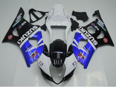Bleu Blanc et Noir Carénage Moto Suzuki GSXR 1000 K3 2003-2004