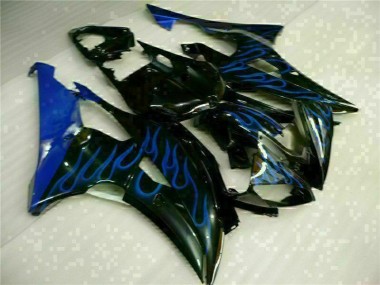 Bleu Flamme Noir Carénage Moto Yamaha R6 2008-2016