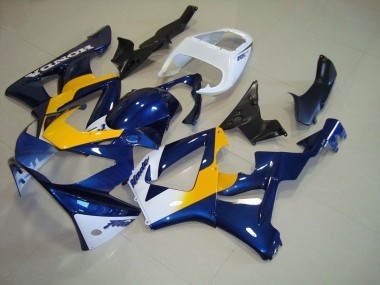 Bleu Foncé Jaune Blanc Carénage Moto Honda CBR 900 RR 929 2000-2001