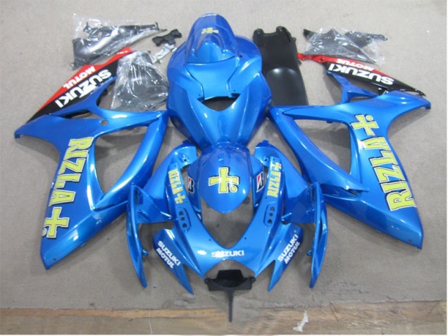Bleu Jaune Rizla Carénage Moto Suzuki GSXR 600 K6 2006-2007 Bleu Jaune Rizla Carénage Moto Suzuki GSXR 600 K6 2006-2007