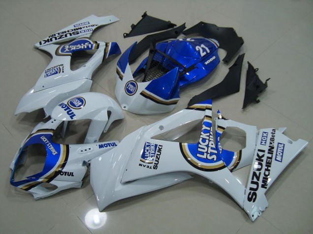 Bleu Lucky Strike Carénage Moto Suzuki GSXR 1000 K7 2007-2008 Bleu Lucky Strike Carénage Moto Suzuki GSXR 1000 K7 2007-2008