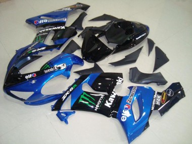 Bleu Monster Carénage Moto Kawasaki ZX6R 2005-2006