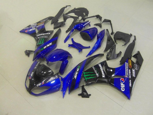 Bleu Monster Carénage Moto Kawasaki ZX6R 2009-2012 Bleu Monster Carénage Moto Kawasaki ZX6R 2009-2012