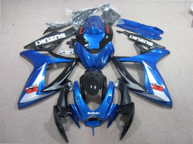 Bleu Noir Blanc Carénage Moto Suzuki GSXR 600 K6 2006-2007