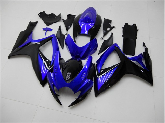 Bleu Noir Carénage Moto Suzuki GSXR 600 / 750 K6 2006-2007 Bleu Noir Carénage Moto Suzuki GSXR 600 / 750 K6 2006-2007