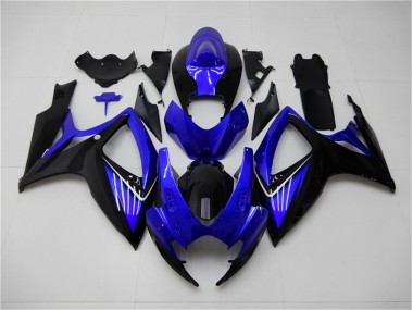 Bleu Noir Carénage Moto Suzuki GSXR 600 / 750 K6 2006-2007