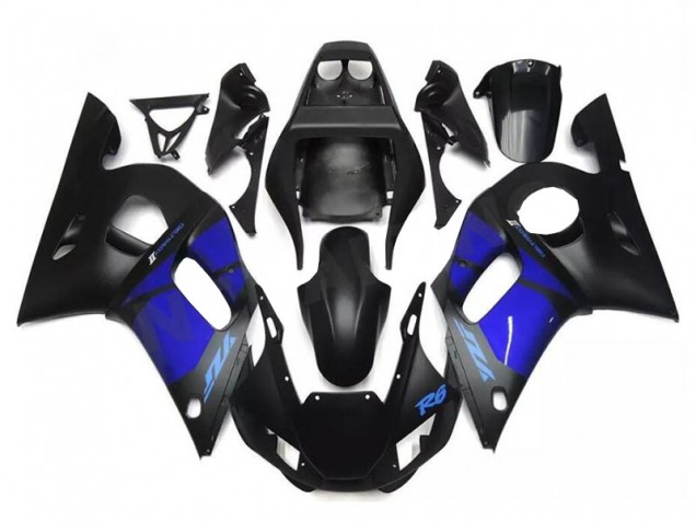 Bleu Noir Carénage Moto Yamaha R6 1998-2002 Bleu Noir Carénage Moto Yamaha R6 1998-2002
