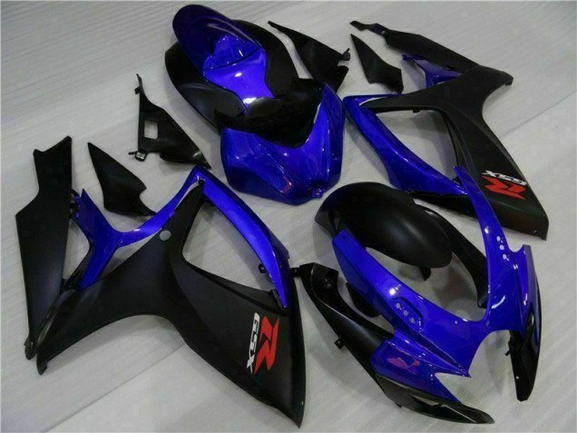 Bleu Noir Carénages Moto Suzuki GSXR 600 / 750 K6 2006-2007 Bleu Noir Carénages Moto Suzuki GSXR 600 / 750 K6 2006-2007