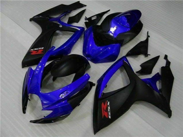 Bleu Noir Carénages Moto Suzuki GSXR 600 / 750 K6 2006-2007 Bleu Noir Carénages Moto Suzuki GSXR 600 / 750 K6 2006-2007