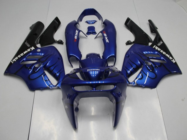 Bleu Noir Flamme Carénage Moto Kawasaki ZX9R 1994-1997 Bleu Noir Flamme Carénage Moto Kawasaki ZX9R 1994-1997