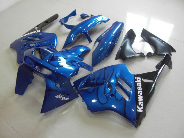 Bleu Noir Flamme Carénages Moto Kawasaki ZX9R 1994-1997 Bleu Noir Flamme Carénages Moto Kawasaki ZX9R 1994-1997