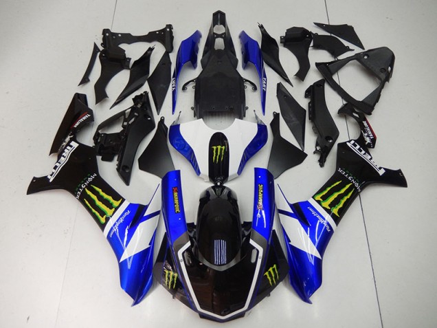 Bleu Noir Monster Carénage Moto Yamaha R1 2015-2019 Bleu Noir Monster Carénage Moto Yamaha R1 2015-2019