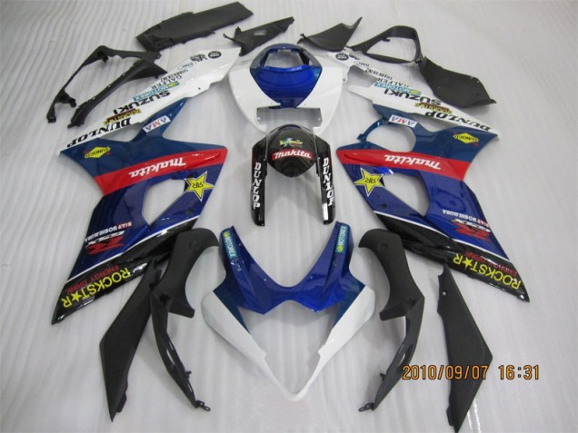 Bleu Noir Rockstar Carénage Moto Suzuki GSXR 1000 K5 2005-2006 Bleu Noir Rockstar Carénage Moto Suzuki GSXR 1000 K5 2005-2006