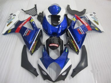 Bleu Noir Rockstar Carénage Moto Suzuki GSXR 1000 K7 2007-2008
