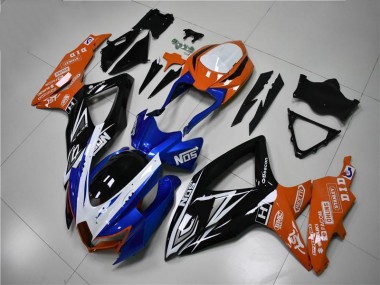 Bleu Orange Carénage Moto Suzuki GSXR 600 / 750 K8 2008-2010