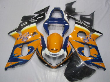 Bleu Orange Corona Extra Carénage Moto Suzuki GSXR 600 K1 K2 K3 2001-2003