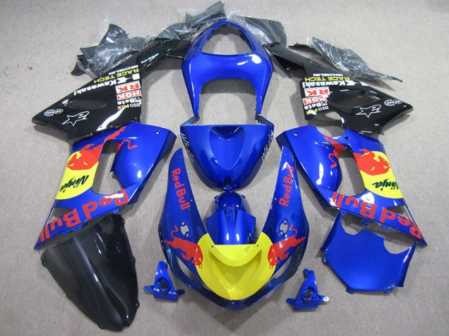Bleu Red Bull Ninja Carénage Moto Kawasaki ZX6R 2005-2006 Bleu Red Bull Ninja Carénage Moto Kawasaki ZX6R 2005-2006