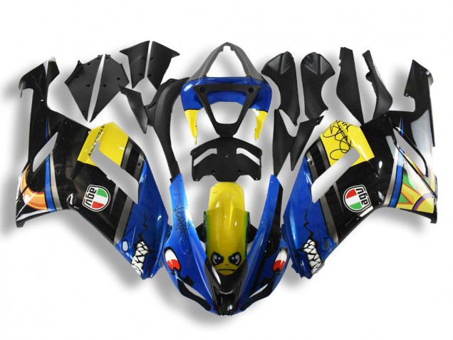 Bleu Requin Carénage Moto Kawasaki ZX6R 2007-2008 Bleu Requin Carénage Moto Kawasaki ZX6R 2007-2008