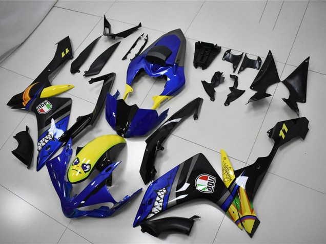 Bleu Requin Carénage Moto Yamaha R1 2007-2008 Bleu Requin Carénage Moto Yamaha R1 2007-2008