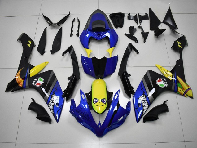 Bleu Requin Carénage Moto Yamaha R1 2007-2008 Bleu Requin Carénage Moto Yamaha R1 2007-2008