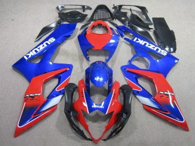 Bleu Rouge Carénage Moto Suzuki GSXR 1000 K5 2005-2006