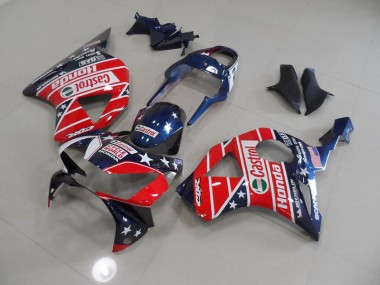Bleu Rouge Cycle World Castrol Carénage Moto Honda CBR 900 RR 954 2002-2003