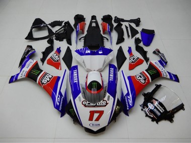 Bleu Rouge KGN 17 Carénage Moto Yamaha R1 2015-2019