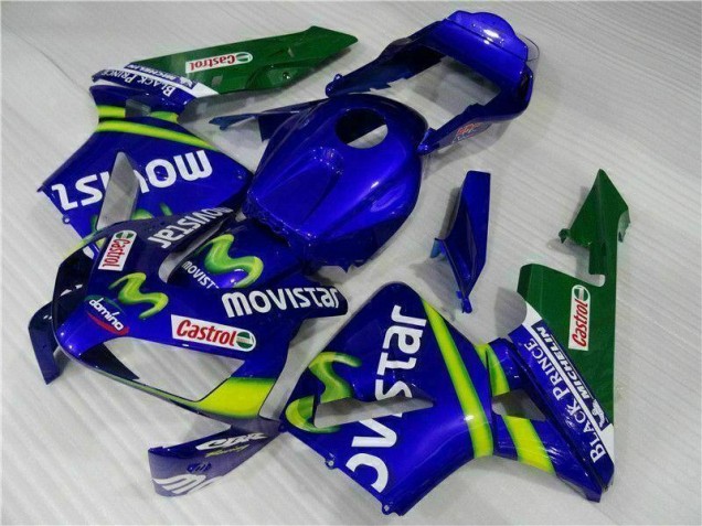 Bleu Vert Movistar Castrol Carénage Moto Honda CBR 600 RR 2003-2004 Bleu Vert Movistar Castrol Carénage Moto Honda CBR 600 RR 2003-2004