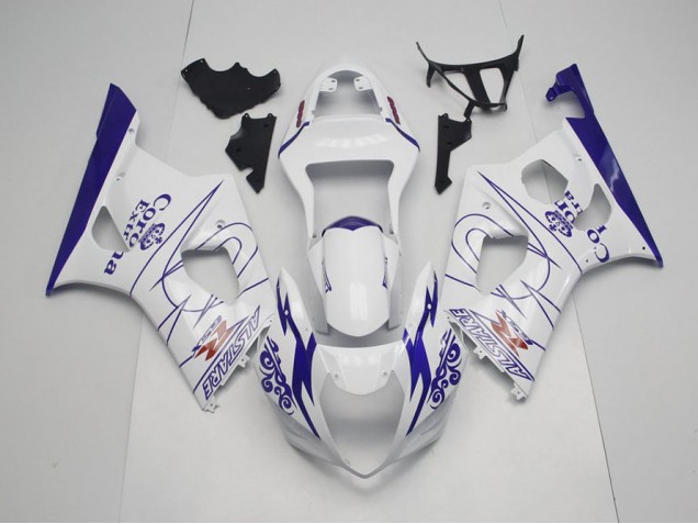 Bleu Whie Corona Carénage Moto Suzuki GSXR 1000 K3 2003-2004 Bleu Whie Corona Carénage Moto Suzuki GSXR 1000 K3 2003-2004