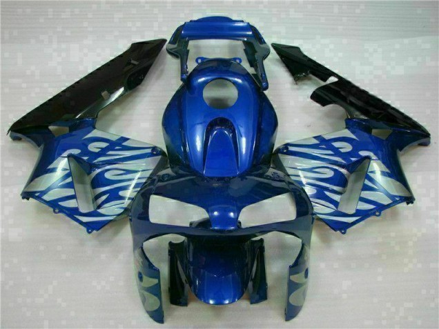 Bleu avec Argent Flamme Carénage Moto Honda CBR 600 RR 2003-2004 Bleu avec Argent Flamme Carénage Moto Honda CBR 600 RR 2003-2004