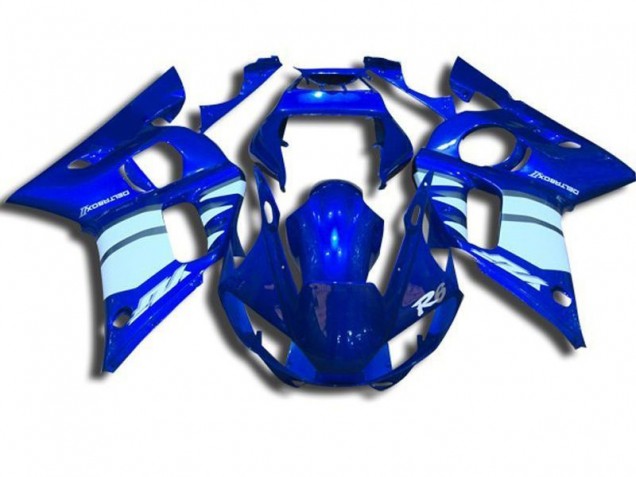 Bleu et Blanc Carénage Moto Yamaha R6 1998-2002