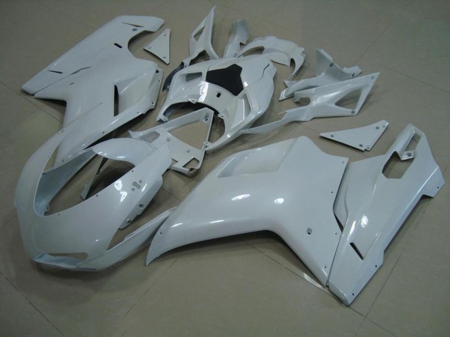 Brillant Blanc Carénage Moto Ducati 848 1098 1198 2007-2014 Brillant Blanc Carénage Moto Ducati 848 1098 1198 2007-2014