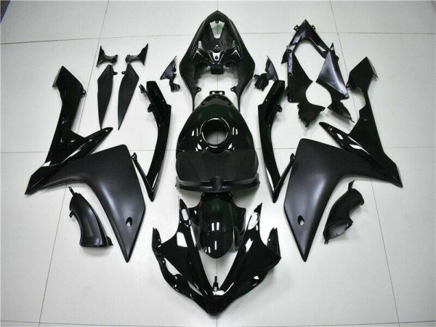 Brillant Noir Mat Carénage Moto Yamaha R1 2007-2008 Brillant Noir Mat Carénage Moto Yamaha R1 2007-2008