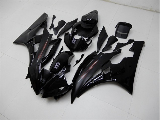 Brillant Noir Mat Carénage Moto Yamaha R6 2006-2007 Brillant Noir Mat Carénage Moto Yamaha R6 2006-2007