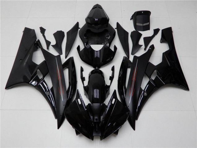 Brillant Noir Mat Carénage Moto Yamaha R6 2006-2007 Brillant Noir Mat Carénage Moto Yamaha R6 2006-2007