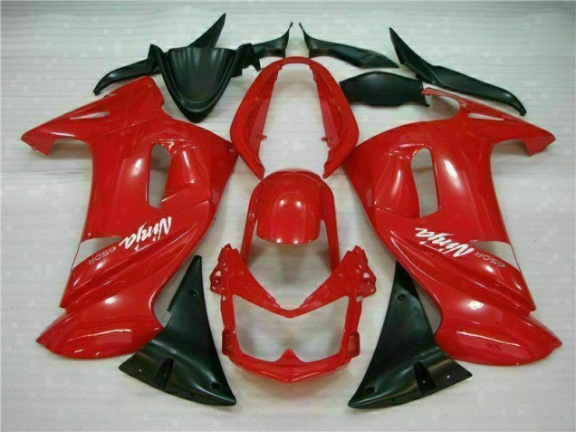 Brillant Rouge Carénage Moto Kawasaki EX650 2006-2008 Brillant Rouge Carénage Moto Kawasaki EX650 2006-2008