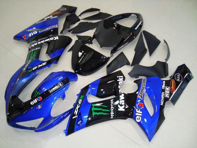 Candy Bleu Monster Carénage Moto Kawasaki ZX6R 2005-2006 Candy Bleu Monster Carénage Moto Kawasaki ZX6R 2005-2006