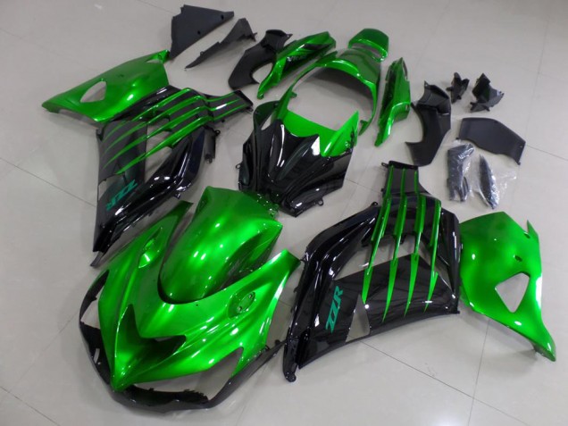 Candy Vert et Noir Carénage Moto Kawasaki ZX14R ZZR 1400 2012-2021 Candy Vert et Noir Carénage Moto Kawasaki ZX14R ZZR 1400 2012-2021