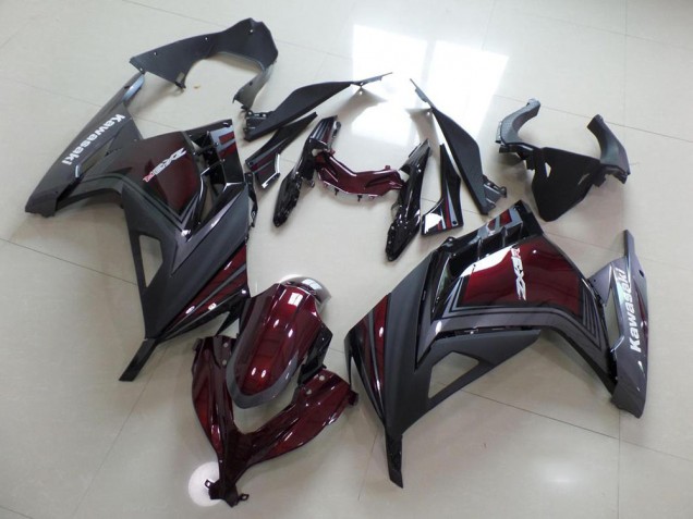 Dark Rouge et Gris Carénage Moto Kawasaki ZX 300R 2013-2016 Dark Rouge et Gris Carénage Moto Kawasaki ZX 300R 2013-2016