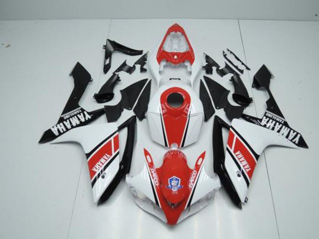 Factory Rouge Blanc Carénage Moto Yamaha R1 2007-2008 Factory Rouge Blanc Carénage Moto Yamaha R1 2007-2008