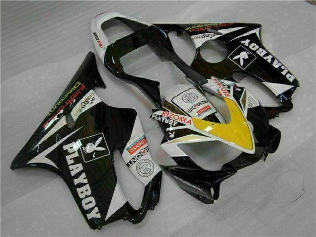 Jaune Argent Noir Playboy Carénage Moto Honda CBR 600 F4i 2001-2003 Jaune Argent Noir Playboy Carénage Moto Honda CBR 600 F4i 2001-2003