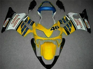 Jaune Blanc Carénage Moto Honda CBR 600 F4i 2001-2003