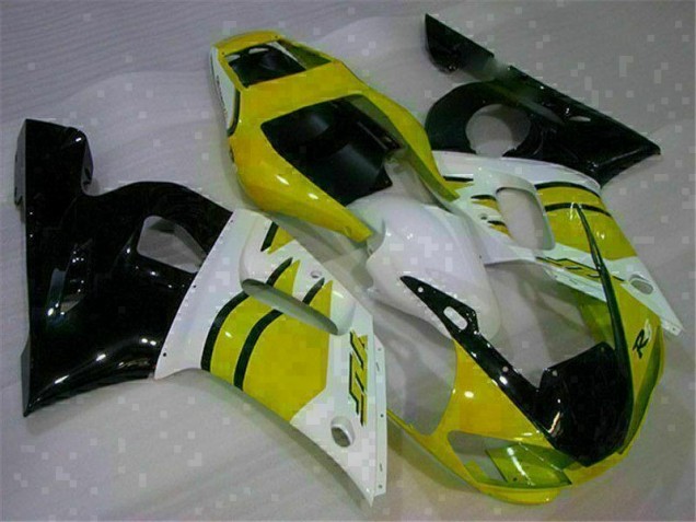 Jaune Blanc Carénage Moto Yamaha R6 1998-2002 Jaune Blanc Carénage Moto Yamaha R6 1998-2002