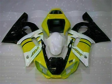 Jaune Blanc Carénage Moto Yamaha R6 1998-2002