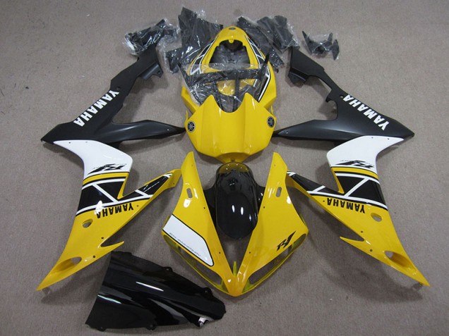 Jaune Blanc Noir Carénage Moto Yamaha R1 2004-2006 Jaune Blanc Noir Carénage Moto Yamaha R1 2004-2006