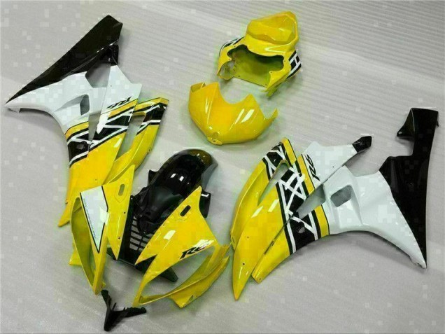 Jaune Blanc Noir Carénages Moto Yamaha R6 2006-2007 Jaune Blanc Noir Carénages Moto Yamaha R6 2006-2007