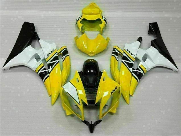 Jaune Blanc Noir Carénages Moto Yamaha R6 2006-2007 Jaune Blanc Noir Carénages Moto Yamaha R6 2006-2007