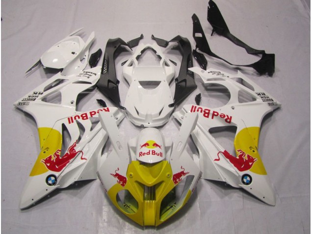 Jaune Blanc Red Bull Carénage Moto BMW S1000RR 2009-2014 Jaune Blanc Red Bull Carénage Moto BMW S1000RR 2009-2014