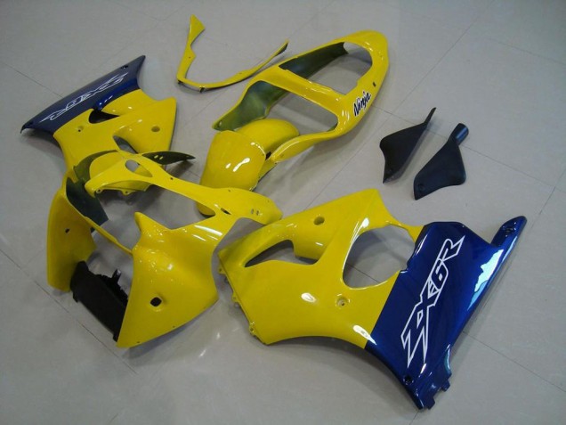 Jaune Bleu Carénage Moto Kawasaki ZX6R 2000-2002 Jaune Bleu Carénage Moto Kawasaki ZX6R 2000-2002