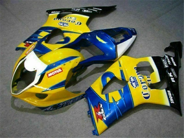 Jaune Bleu Carénage Moto Suzuki GSXR 1000 K3 2003-2004 Jaune Bleu Carénage Moto Suzuki GSXR 1000 K3 2003-2004
